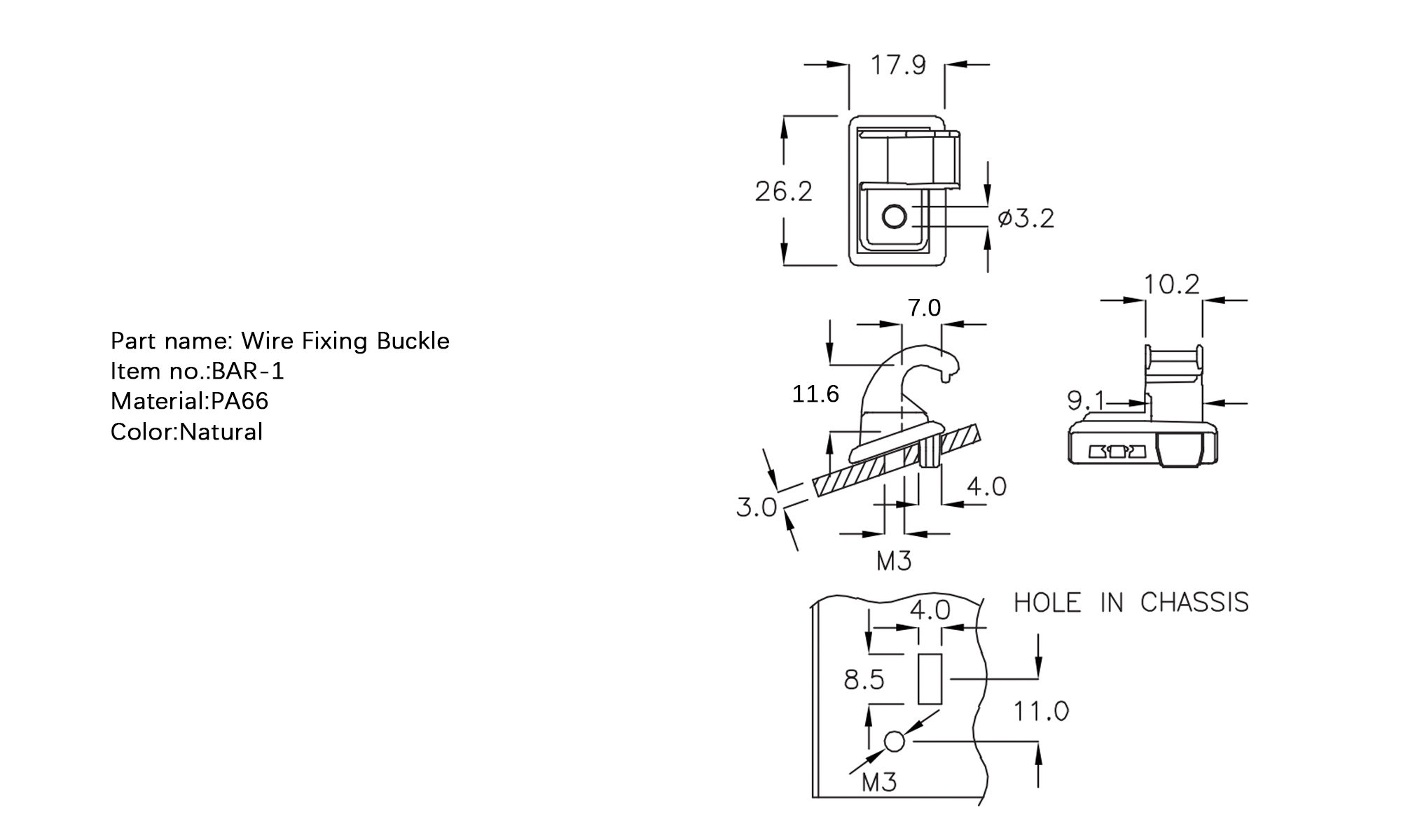 Wire Fixing Buckle BAR-1